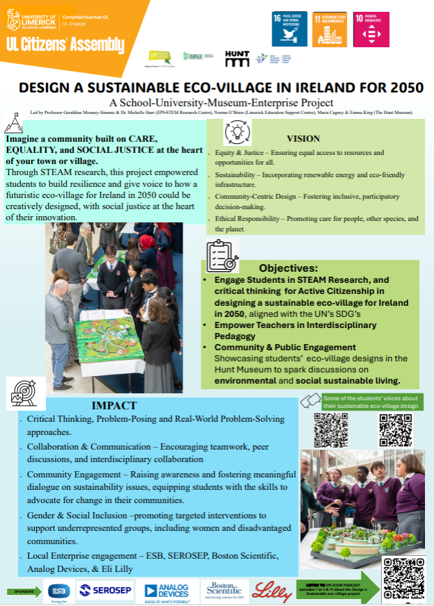 UL Citizens' Assembly 'Design a Sustainable Eco-Village in Ireland for 2050' project poster